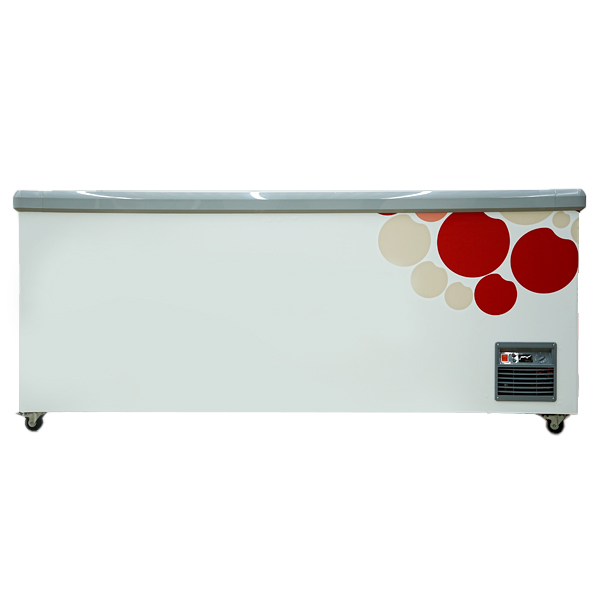 sliding glass lid freezer for food store