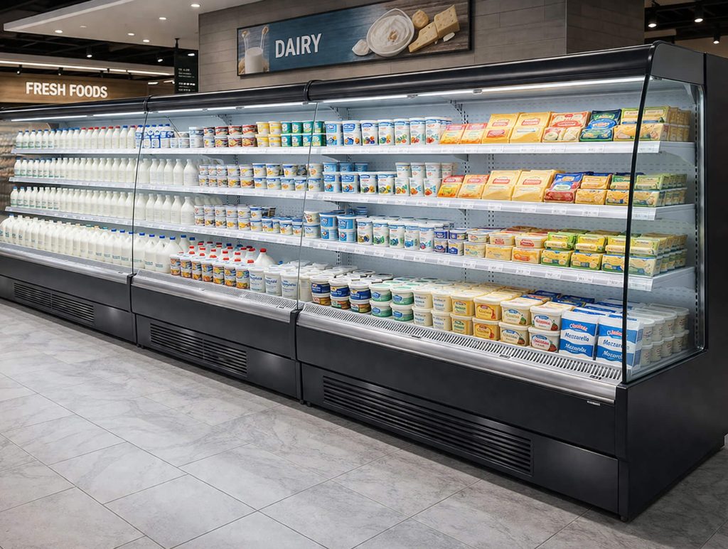 commercial open chiller for butcher shop