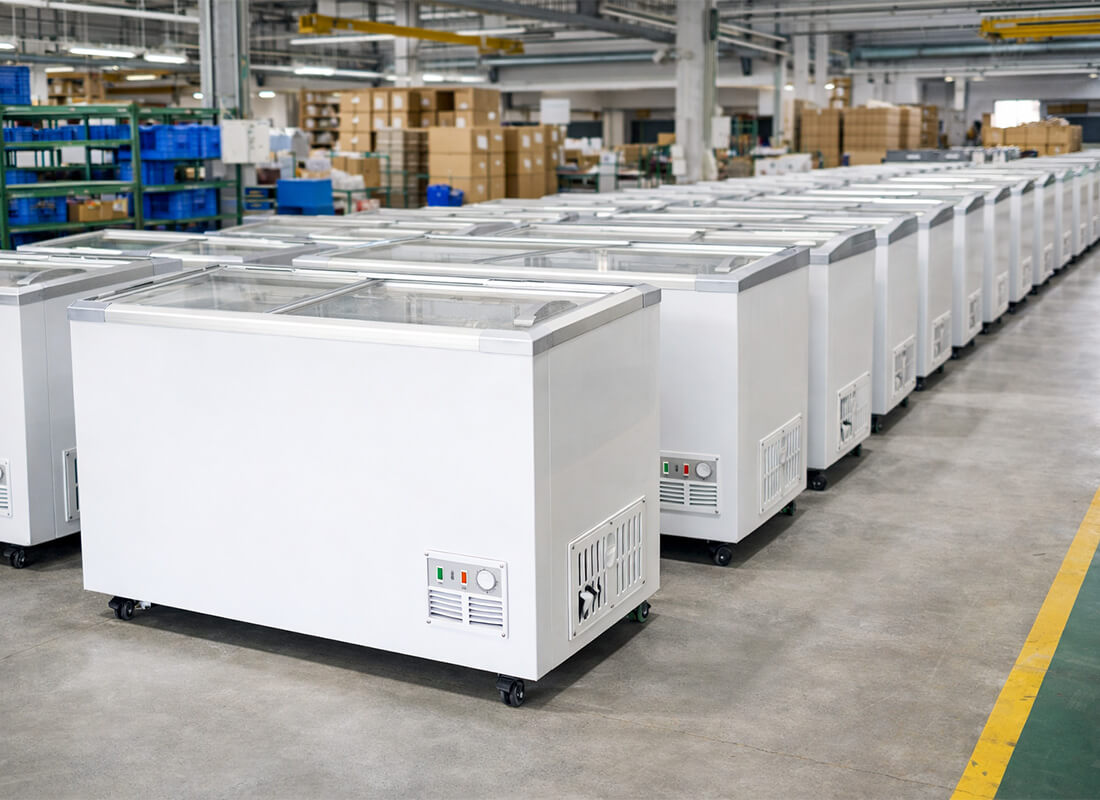 retail island freezer for butcher shop