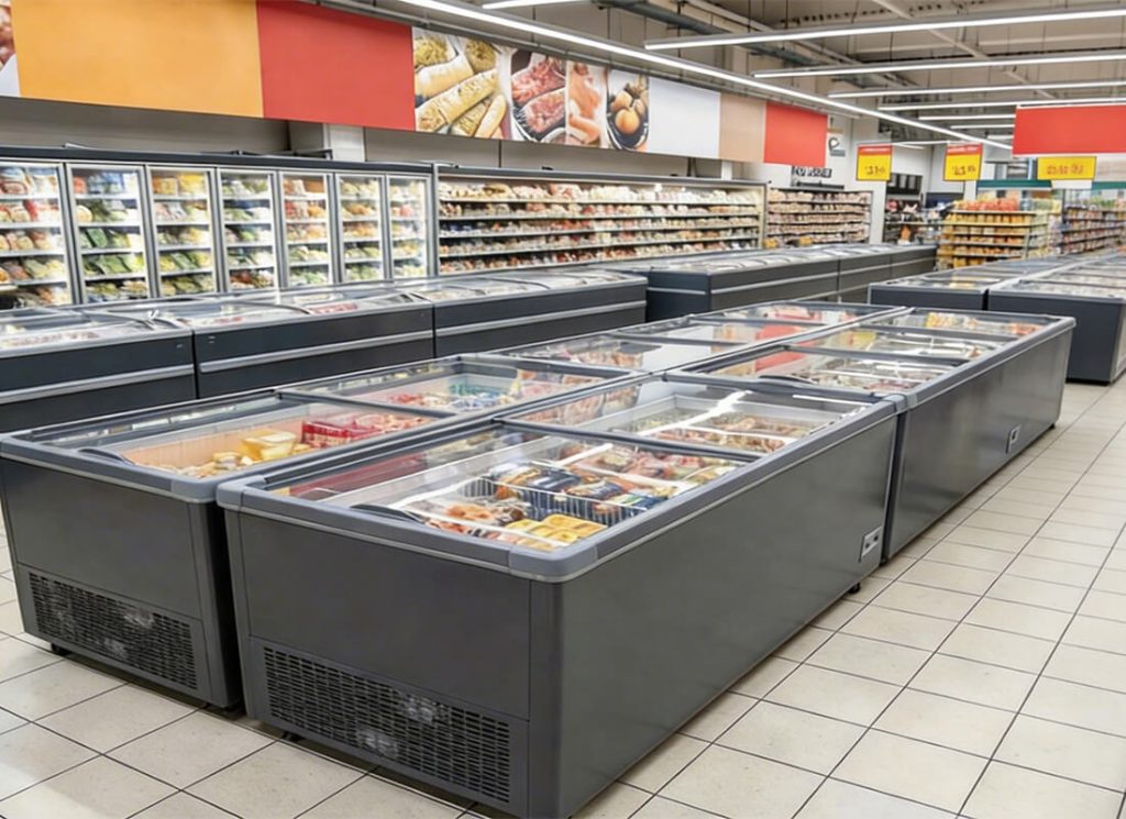 frozen food island freezer for hypermarket