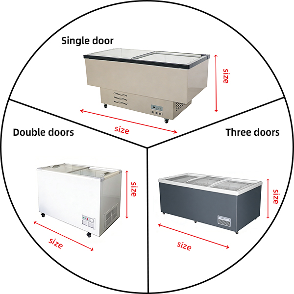 sliding glass lid freezer for grocery store